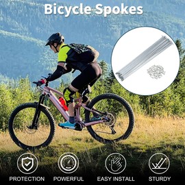 TUCKBOLD Bicycle Spokes Bike Wheel Spokes Silver Tone Nipple 1 Set 14G 241mm Length Carbon Steel Galvanized