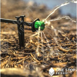 (25-Pack) - 1/4" Inch Universal Barbed Drip Emitter - Adjustable Flow 0-18.5 GPH Fit 1/4 (4-7mm) Drip Irrigation Tubing - Professional Grade (25 Pack Dripper Only)