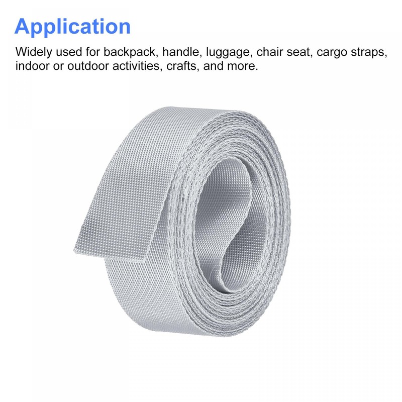 sourcing map Flat Nylon Webbing Strap 1 Inch 4 Yards