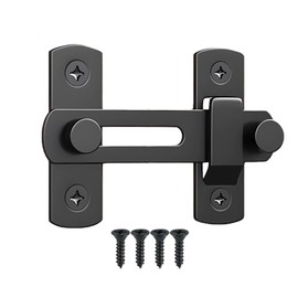 Stainless Steel Thicker Gate Lock - Door Catches for Internal Doors & Wooden Gates, Sliding Door Lock,Small Gate Bolt, Black
