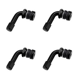 Motoforti 4pcs Metal 90 Degree Valve Stem Vacuum Tyre Valve Stem Extension Extenders Adapter for Car Motorcycle Black