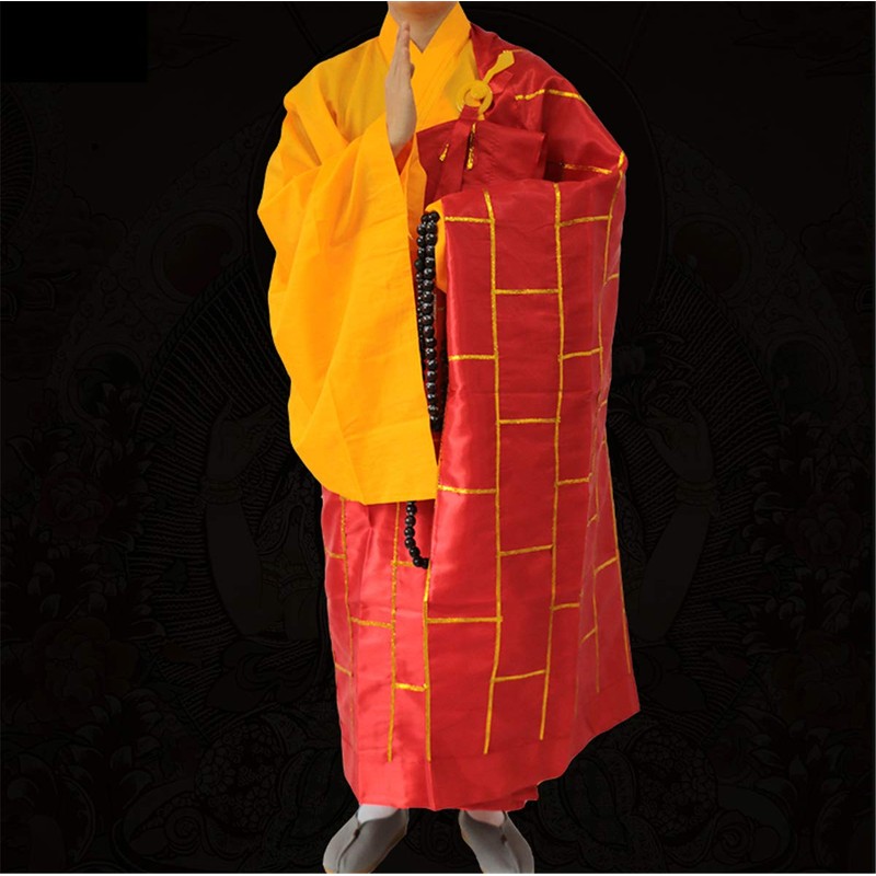 Zzooi Chinese Style Monk's Gown Cassock Monk Robe for Conduct
