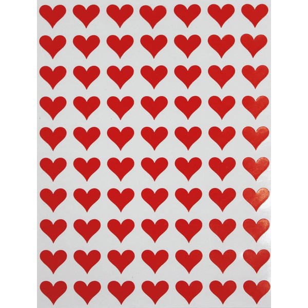 Royal Green Heart Red Sticker for Envelopes 1/2" Teacher Supply Stickers, Gift Packaging, Party Favor and Bags - 1050 Pack