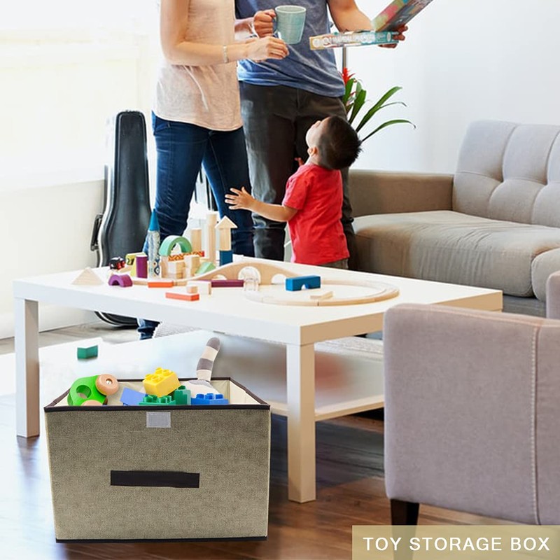 LELE LIFE Foldable Storage Box with Dustproof Lid and Handle,