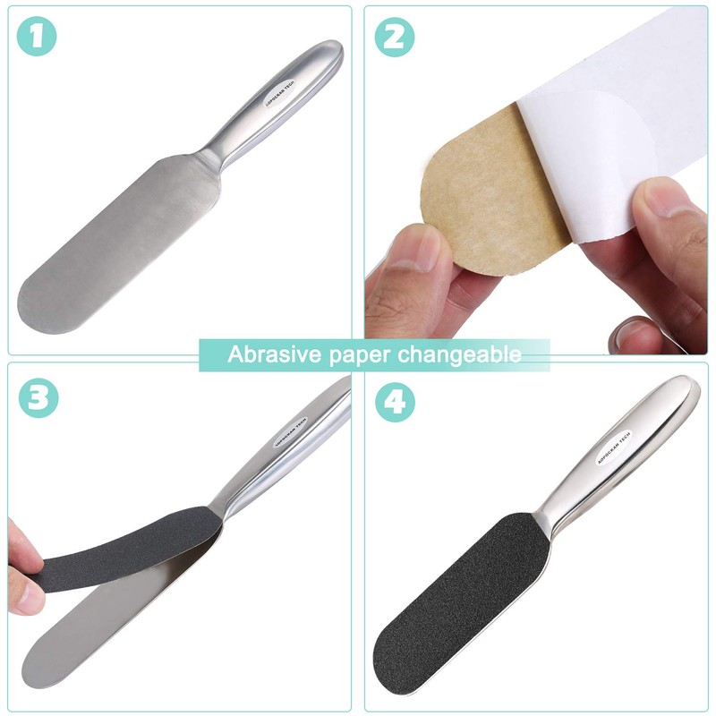 Stainless Steel Pedi File Refill, 100 Grit, Black - Pedicure