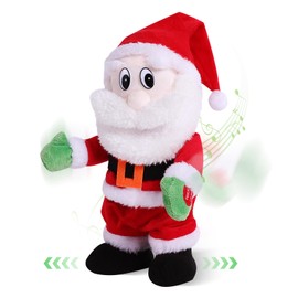 Gfilay Dancing Santa Claus, Walking and Singing Santa Toy with Funny Moves and Songs,12 Inch Animated and Stuffed Christmas Doll for Xmas Party and Gift