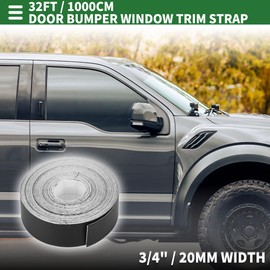 Motoforti Window Trim Strip Kit Exterior Car Bumper Door Body Self Adhesive Scratch-Proof Decorative Sticker 3/4" 20mm Width 32Ft 1000cm Length Matte Black 1 Pc