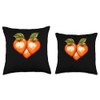 Persimmon Fruit In A Heart Shape Throw Pillow