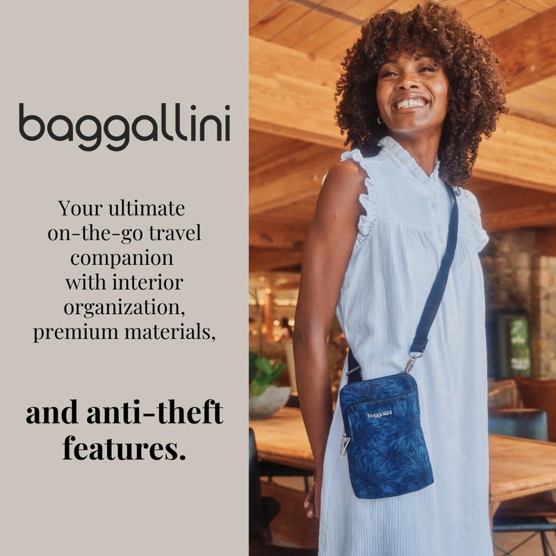 Baggallini Securtex - Bolso cruzado antirrobo para mujer, bolso pequeño