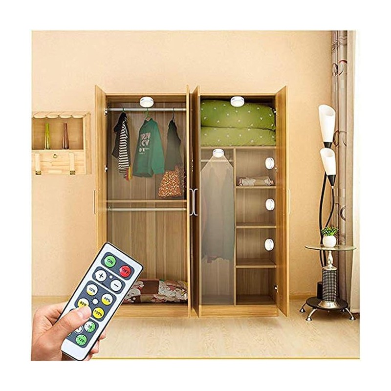 Starxing Battery Operated Puck Lights with Remote, Wireless Led Under