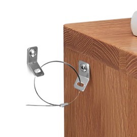 Realand Tilt-Proof Furniture Anchors Stainless Steel Furniture Straps Wall Anchors for Furniture for Dresser Wall Safety Anchors Earthquake Straps (10 Sets Anti-tilt Furniture Anchors)