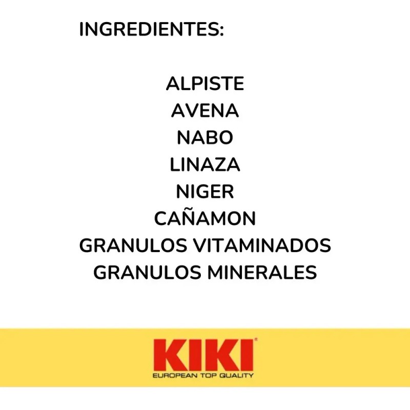 Semillas Para Aves Canarios Kiki Max Menú Vitaminado 1kg