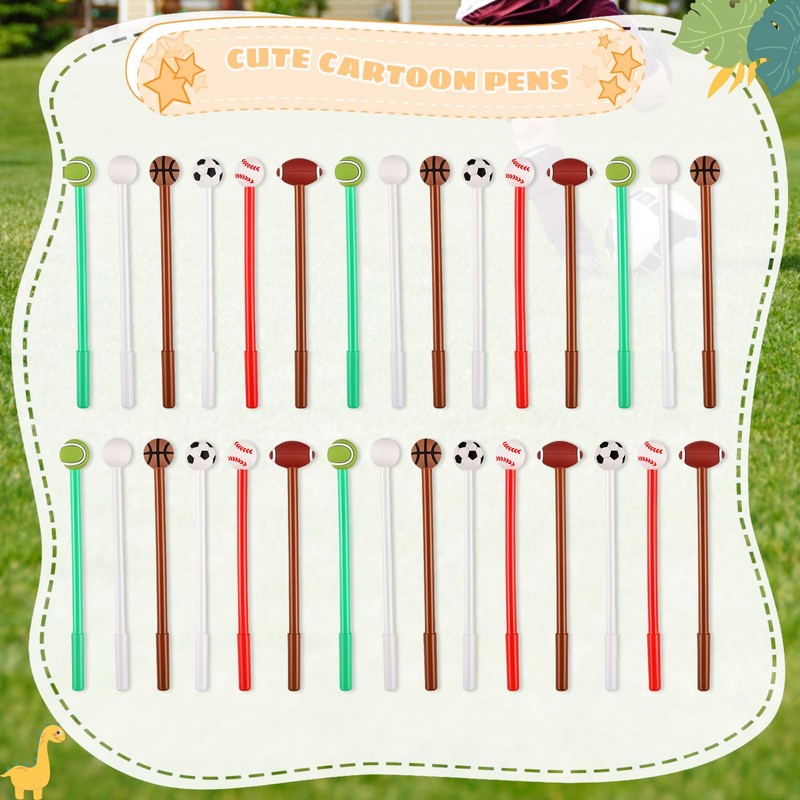 BESARME 30 Pcs Fun Pens, Gel Pen with 3D Sports