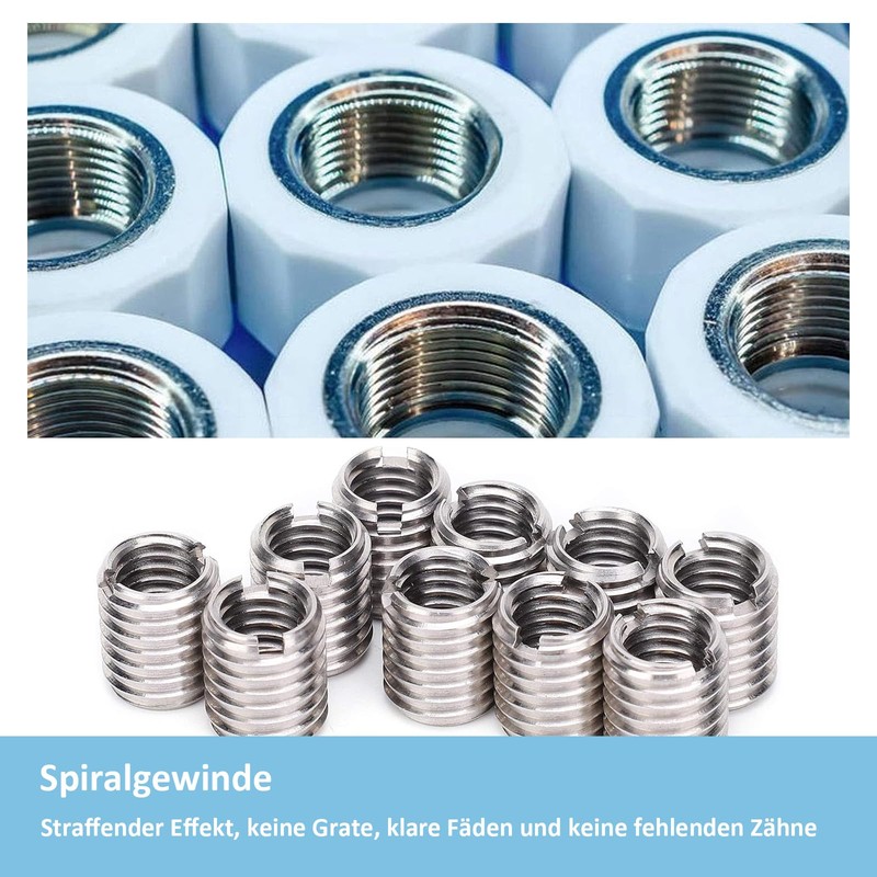 Pack of 10 Thread Insert M6 to M8 x 12