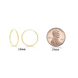 14k Yellow Gold Endless Hoop Earrings, 14k Gold Thin Hoop Earrings, Cartilage Earrings, Helix Earring, Nose Hoop, Tragus Earring, Yellow Gold, No Gemstone