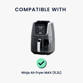 kwmobile Cover Compatible with Ninja Air Fryer MAX (5,2L) Cover - For Air Fryer - Dandelion Love White/Black