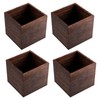 HAKZEON 4 Pack Wooden Planter Box, 4 Inch Square Wood