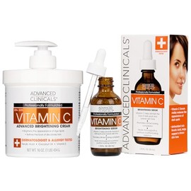 ADVANCED CLINICALS 2 PACK SET CREMA CORPORAL VITAMINA C ILUMINACION + SUERO FACIAL VITAMINA C ANTIEDAD ACLARANTE 454GR/52ML
