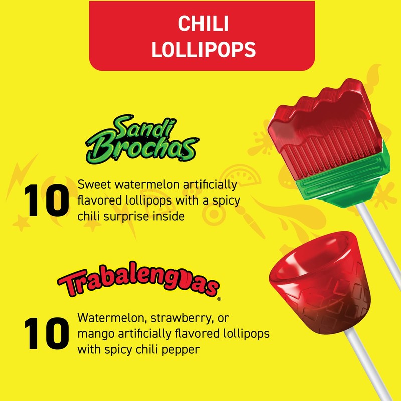 Vero Banda Fuego Mix Assorted Chili Lollipops, Artificially Flavored, Net