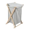 Household Essentials X-Frame Wood Laundry Hamper, Folding Wood Frame with