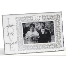 Roman 63474 25th Wedding Silver Anniversary Photo Frame 3.5 X 5