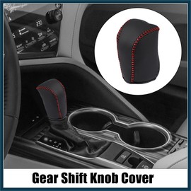 TUCKBOLD Black Car Faux Leather Gear Shift Knob Cover for Toyota Camry 2007-2011 Red Line Automotive Parts