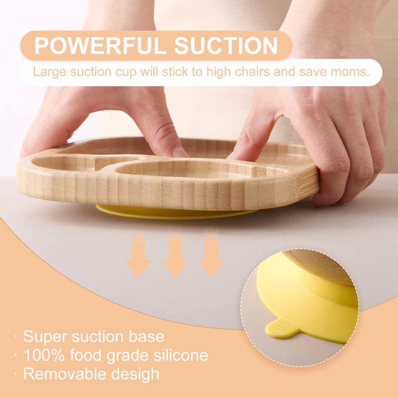 BABY REMEMBER Suction Plates Bowls Set for Baby Toddler Non-Toxic