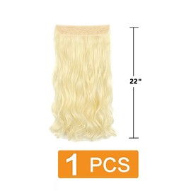 prinfantasy Human Hair Extensions No Clip in Long Wave Hair Fiber Line Metal buckle Adjustable Hair Pieces for Party Cosplay Costume Daily Resistant Fiber Hair,MW238