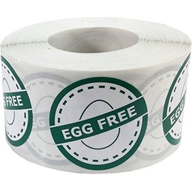 Egg Free Food Rotation Labels 1.25 Inch Round Circle Dots 500 Adhesive Stickers