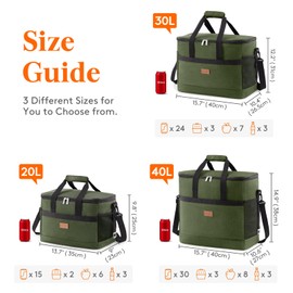 Lifewit Cooler Bag 60 Cans Collapsible and Insulated Large Lunch Bag Leakproof Soft Cooler Portable for Camping/BBQ/Family Outdoor Activities, Green