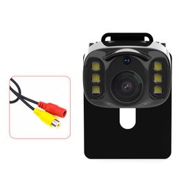Car HD License Plate Rear View Backup Camera with Wide View Angle, 6 LED Night Vision Waterproof Front & Back up Camera, Guide Line On/Off (Single Hole Version)