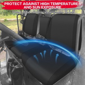 SMOTRCC 1680D Oxford Ranger 1000 Seat Covers Waterproof with PU Coating – Compatible with Polaris Ranger XP 1000 2017-2021 & Ranger 1000 2020-2025, 60/40 Split Bench UTV Seat Covers with UV Protection