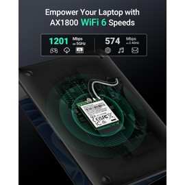 BrosTrend WLAN Karte für PC Laptop, AX1800 M.2 WiFi 6 Netzwerkkarte Dualband 5G 1201Mbit/s + 2.4G 574Mbit/s, WLAN Bluetooth 5.2 Karte für Windows 10/11 (64bit), M.2 WLAN Karte Lifetime-Garantie, NGFF