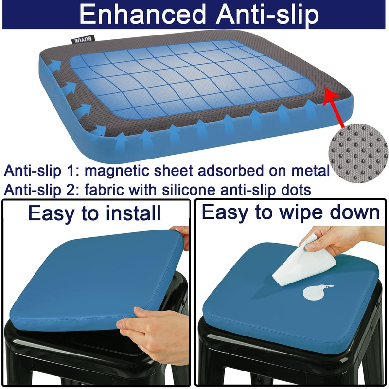 BUYUE Enhanced Anti-Slip Magnetic Bar Stool Cushion 1 Piece, Luxury