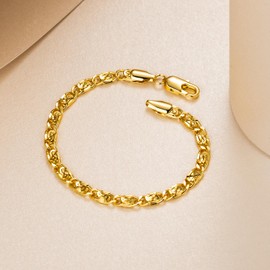 OR OLD RUBIN 14K Gold Bracelets for Women Dainty Cuban Chain Gold Bracelet for Women 6.5/7/7.5/8/9in 9in-1