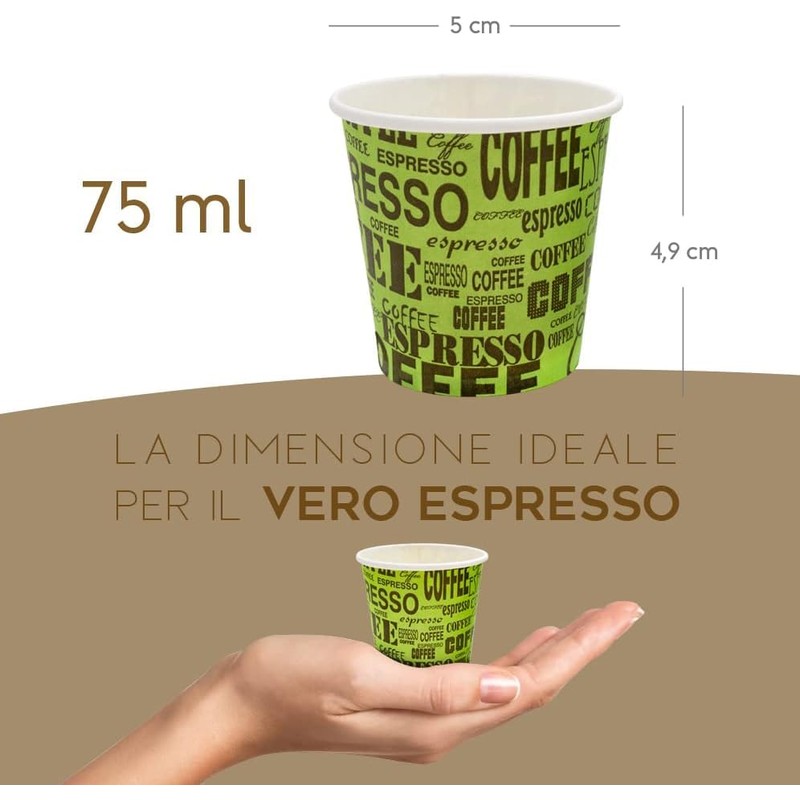 COFFISANO 200 Colourful Coffee Glasses | Paper Cups 75 ml
