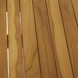 Deco 79 Teak Wood Slatted Outdoor Accent Table, 19" x 18" x 18", Brown