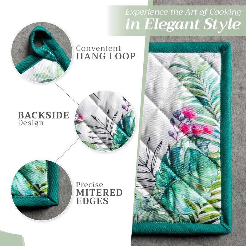 Maison d' Hermine Pot Holders, 100% Cotton, Easter Hot Pads,