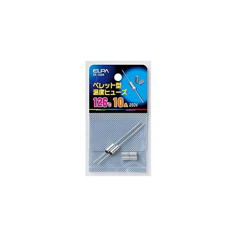 Elpa SF-126H Pellet Fuse, Pellet Type, 126°C, 250V/10A, Pack of