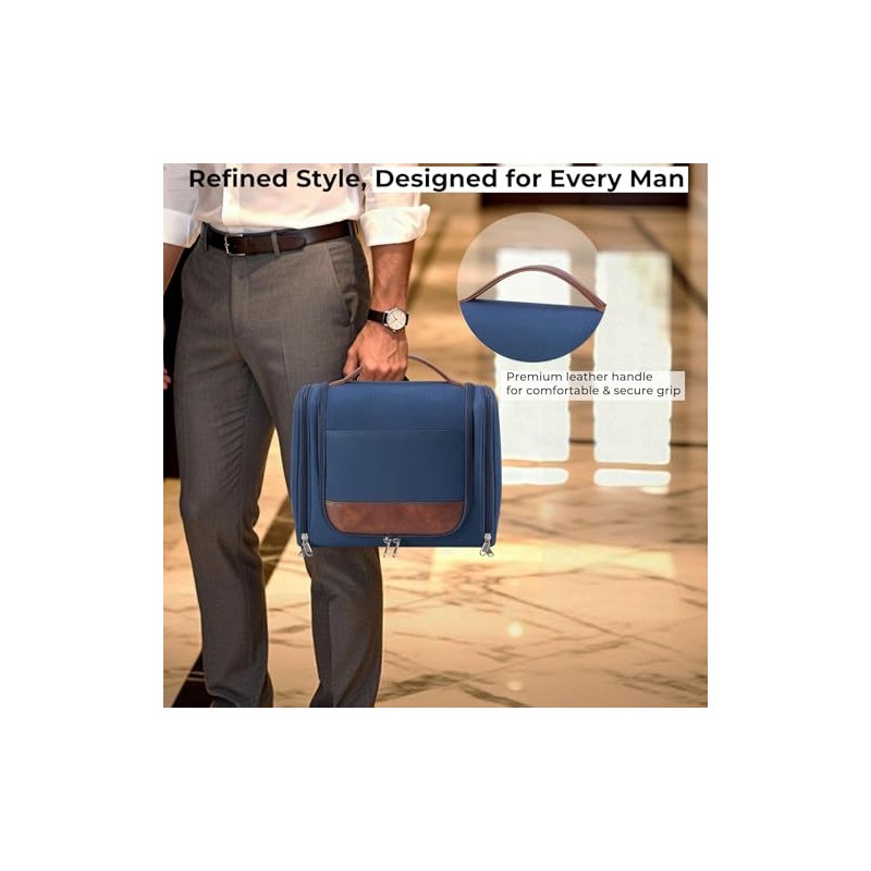 Large Hanging Toiletry Bag for Men, Travel Bathroom Bag with