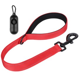 Dog Leash, Short Dog Leash, Leashes for Large Breed Dogs,Traffic Padded Handle- Reflective Training Lead, Perfect for Medium to Large Dogs(24 Inch, Red)