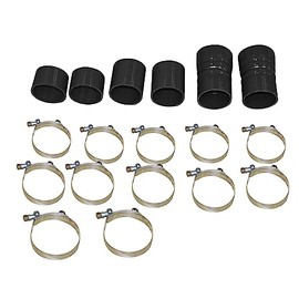 Intercooler Boot Hoses Clamps Kit Compatible With 1999-2003 Ford Powerstroke 7.3L (5-Ply) Silicone Hose High Temperature Heat Resistance 2000 2001 2002 (Black)