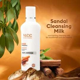 VLCC Leche Limpiadora Sandal - Limpiador Facial Profundamente Hidratante con Sándalo y Aceite de Almendra - Limpiador Facial No Espumoso - 100 ml