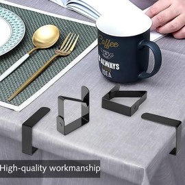 Tablecloth Clips, Tablecloth Stainless Steel Table Cloth Black Tablecloth Outdoor Tablecloth Clips for Family Dining Table, Picnic, Parties, Weddings (5 x 4 cm) (4)