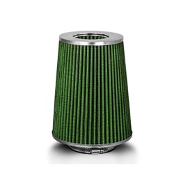 GREEN 4" 102 mm Inlet Truck Cold Air Cone Replacement Performance Washable Clamp-On Dry Air Filter (8" Tall)