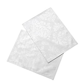 Palazzo Damask Snow (White) Pack Of 2 Placemats (33x45cm-13x18in Approx)