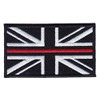 Fire Service Thin Red Line Union Jack Embroidered Patch-Hook &