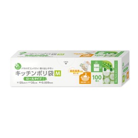 Ordi PP-RPK-HDM Kitchen Plastic Bags, Medium, Roll Type, Translucent, Pack of 100, Compact, Food Storage, Plus