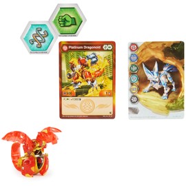 Bakugan Evolutions, Dragonoid (Rojo), Serie Platinum True Metal, 2 BakuCores y Tarjeta de Personaje, Juguetes para niños para niños de 6 años en adelante