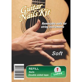 Guitar Nails Refill Soft (1) Large | Nails for Guitar | Removable | with Double-Sided Tape